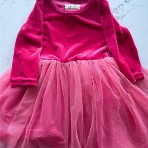 Taylor Joelle Pink Velvet Dress